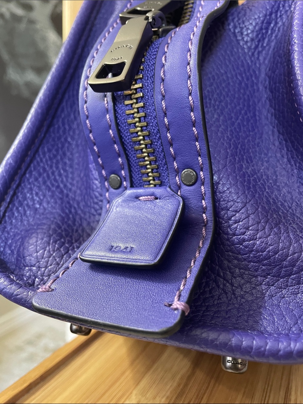 Coach 1941 X Disney Purple "Dark Fairy Tale" Pebble Leather Rogue 25 Satchel Bag - Picture 9 of 17